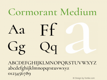 Cormorant Medium Version 4.001;Glyphs 3.2 (3227)图片样张