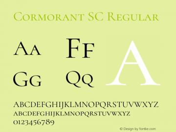 Cormorant SC Regular Version 4.001;Glyphs 3.2 (3227)图片样张