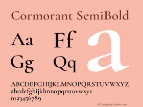 Cormorant SemiBold Version 4.001;Glyphs 3.2 (3227)图片样张