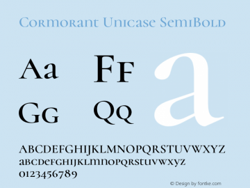 Cormorant Unicase SemiBold Version 4.001;Glyphs 3.2 (3227)图片样张