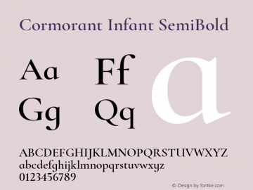 Cormorant Infant SemiBold Version 4.001图片样张