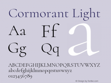 Cormorant Light Version 4.001;Glyphs 3.2 (3227)图片样张