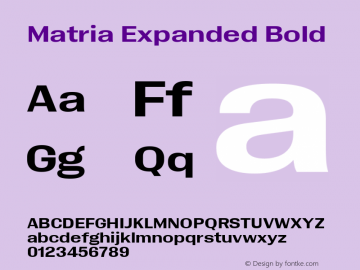 Matria Expanded Bold Version 1.001图片样张