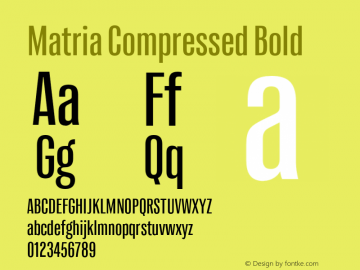 Matria Compressed Bold Version 1.001图片样张