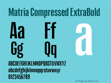 Matria Compressed ExtraBold Version 1.001图片样张