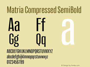 Matria Compressed SemiBold Version 1.001图片样张