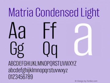 Matria Condensed Light Version 1.001图片样张