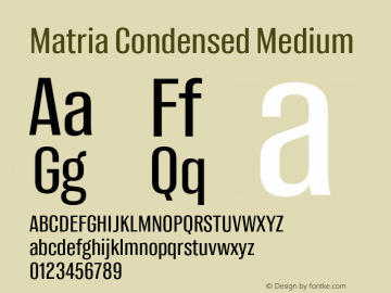Matria Condensed Medium Version 1.001图片样张