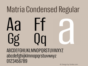 Matria Condensed Regular Version 1.001图片样张
