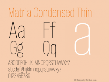 Matria Condensed Thin Version 1.001图片样张