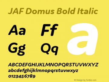 JAF Domus Bold Italic Version 6890.900 (2024-02-19)图片样张