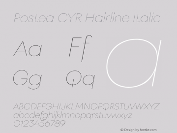 Postea CYR Hairline Italic Version 1.500图片样张