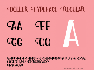 Boller Typeface Regular Version 1.000图片样张