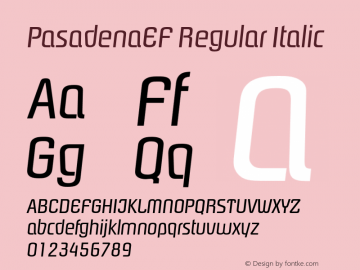 PasadenaEF Regular Italic 001.000 Font Sample