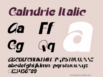 Galndrie Italic Version 1.000图片样张