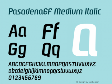 PasadenaEF Medium Italic 001.000 Font Sample