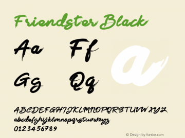 Friendster Black Version 1.001;Fontself Maker 3.5.8图片样张