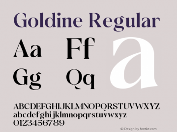 Goldine Version 1.000;May 22, 2023;FontCreator 14.0.0.2814 64-bit图片样张