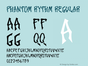 PhantomRythmRegular Version 1.001;Fontself Maker 3.5.4图片样张