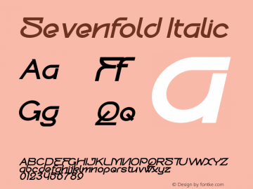 Sevenfold-Italic Version 1.00;June 25, 2023;FontCreator 13.0.0.2683 64-bit图片样张