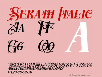 Serath-Italic Version 1.00;June 25, 2023;FontCreator 13.0.0.2683 64-bit图片样张