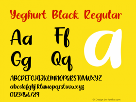 Yoghurt Black Version 1.00;July 28, 2020;FontCreator 13.0.0.2675 64-bit图片样张