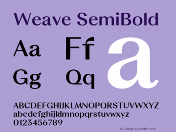 Weave SemiBold Version 1.001图片样张