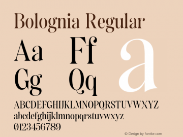 Bolognia Regular Version 1.000;Glyphs 3.2 (3197)图片样张