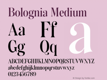 Bolognia Medium Version 1.000;Glyphs 3.2 (3197)图片样张