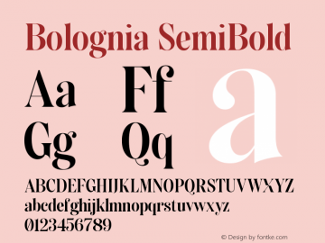 Bolognia SemiBold Version 1.000;Glyphs 3.2 (3197)图片样张