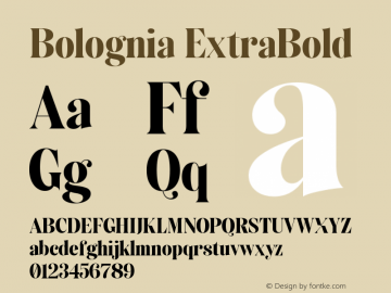 Bolognia ExtraBold Version 1.000;Glyphs 3.2 (3197)图片样张