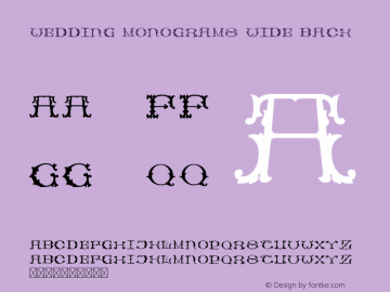 Wedding Monograms Wide Back Version 1.002;Fontself Maker 3.5.7图片样张