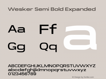 Wesker-SemiBoldExpanded Version 1.000图片样张