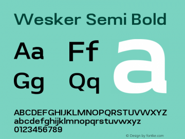 Wesker-SemiBold Version 1.000图片样张