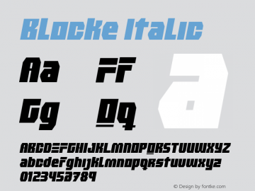Blocke-Italic Version 1.000图片样张