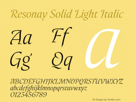 Resonay Solid Light Italic Version 2.000图片样张