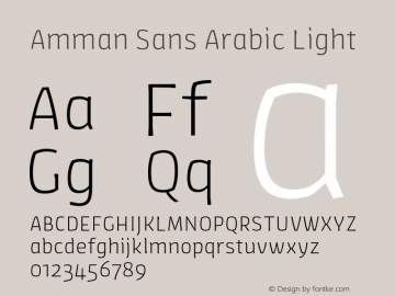 AmmanSansArabic-Light Version 7.504; 2010; Build 1009图片样张