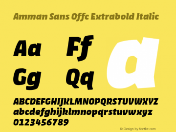 Amman Sans Offc Extrabold Italic Version 7.504; 2010; Build 1020图片样张