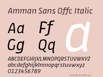 Amman Sans Offc Italic Version 7.504; 2010; Build 1020图片样张