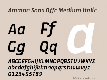 Amman Sans Offc Medium Italic Version 7.504; 2010; Build 1020图片样张