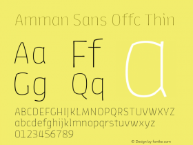 Amman Sans Offc Thin Version 7.504; 2010; Build 1020图片样张