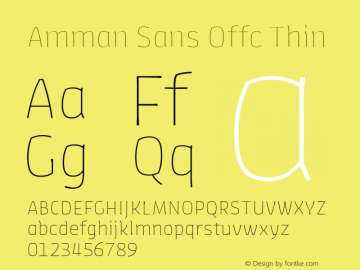 Amman Sans Offc Thin Version 7.504; 2010; Build 1020图片样张