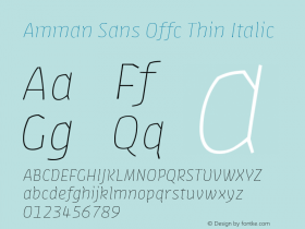 Amman Sans Offc Thin Italic Version 7.504; 2010; Build 1020图片样张