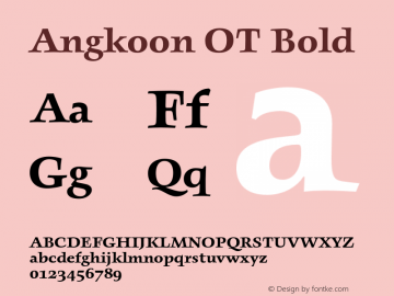 AngkoonOT-Bold Version 7.504; 2010; Build 1003图片样张