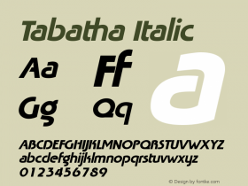 Tabatha Italic W.S.I. Int'l v1.1 for GSP: 6/20/95 Font Sample