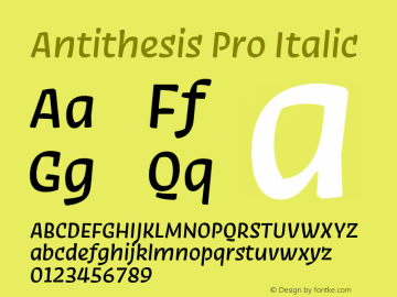 AntithesisPro-Italic Version 7.504; 2014; Build 1024图片样张