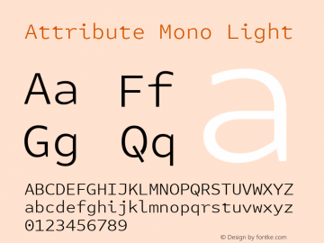 Attribute Mono Light Version 7.601, build 1028, FoPs, FL 5.04图片样张