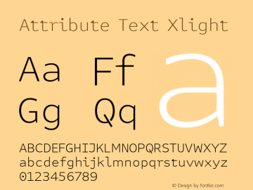 Attribute Text Xlight Version 7.601, build 1028, FoPs, FL 5.04图片样张