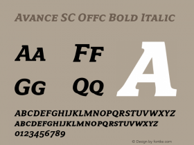 Avance SC Offc Bold Italic Version 7.504; 2010; Build 1021图片样张