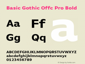 Basic Gothic Offc Pro Bold Version 7.504; 2010; Build 1001图片样张